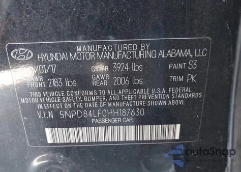 2017 Hyundai Elantra Se из США, поврежденный, VIN 5NPD84LF0HH187630